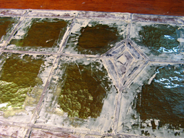 Kitten van het glas-in-lood raam