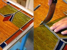 Het loden van het raam