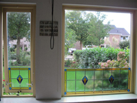 glas-in-lood voorzetraam tegen inkijk