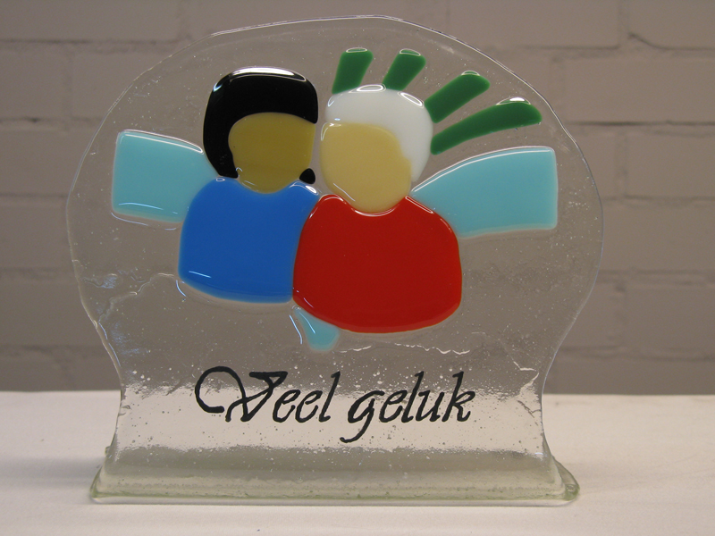 Glasfusing afscheidscadeau in glas